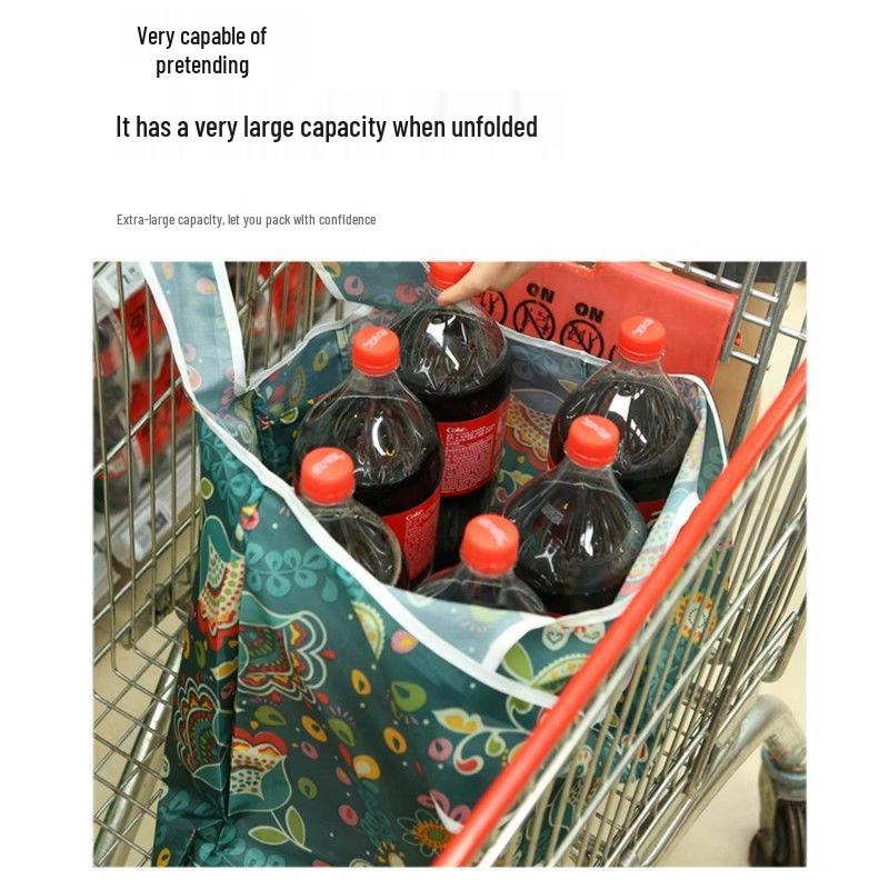 Foldable Large Capacity Non-Woven Grocery Tote Bag with Cartoon Design