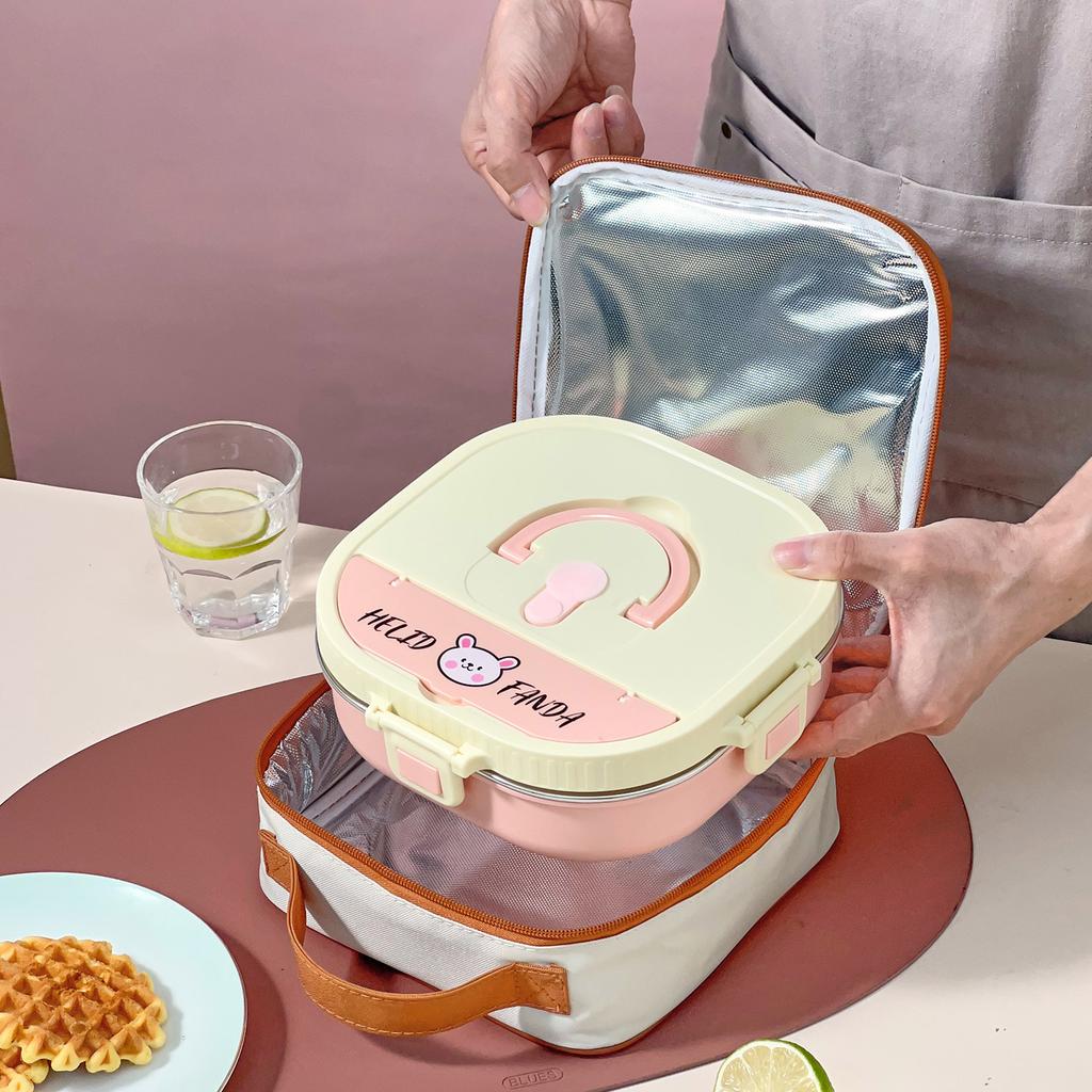 850/900 мл Контейнер для ланча из нержавеющей стали 304 со столовыми приборами Портативный ланч-бокс с отделениями для детей Герметичный Микроволновая печь Бенто-бокс