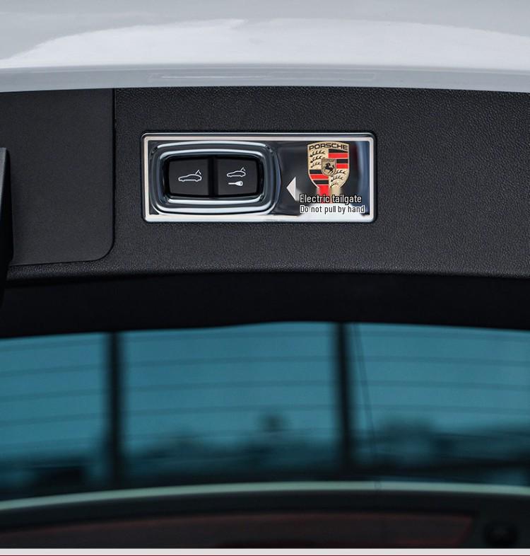 Наклейка-предупреждение об электрической крышке багажника Porsche