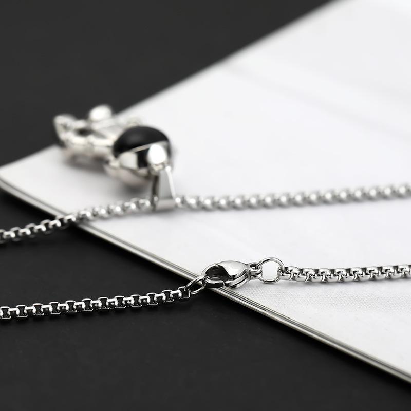 Ожерелье из титановой стали в стиле хип-хоп с мультяшным астронавтом, большое белое, для мужчин и женщин, длинное, с подвеской в виде танцующей куклы