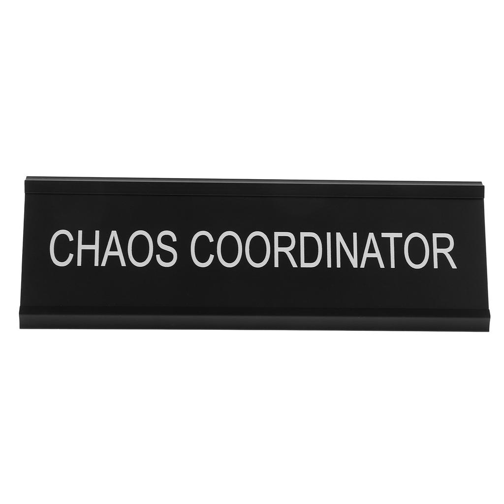 Aluminum Alloy Position Card Office Name Plate Chaos Coordinator Desk Plaque Rustic Metal Desktop Sign Decorative