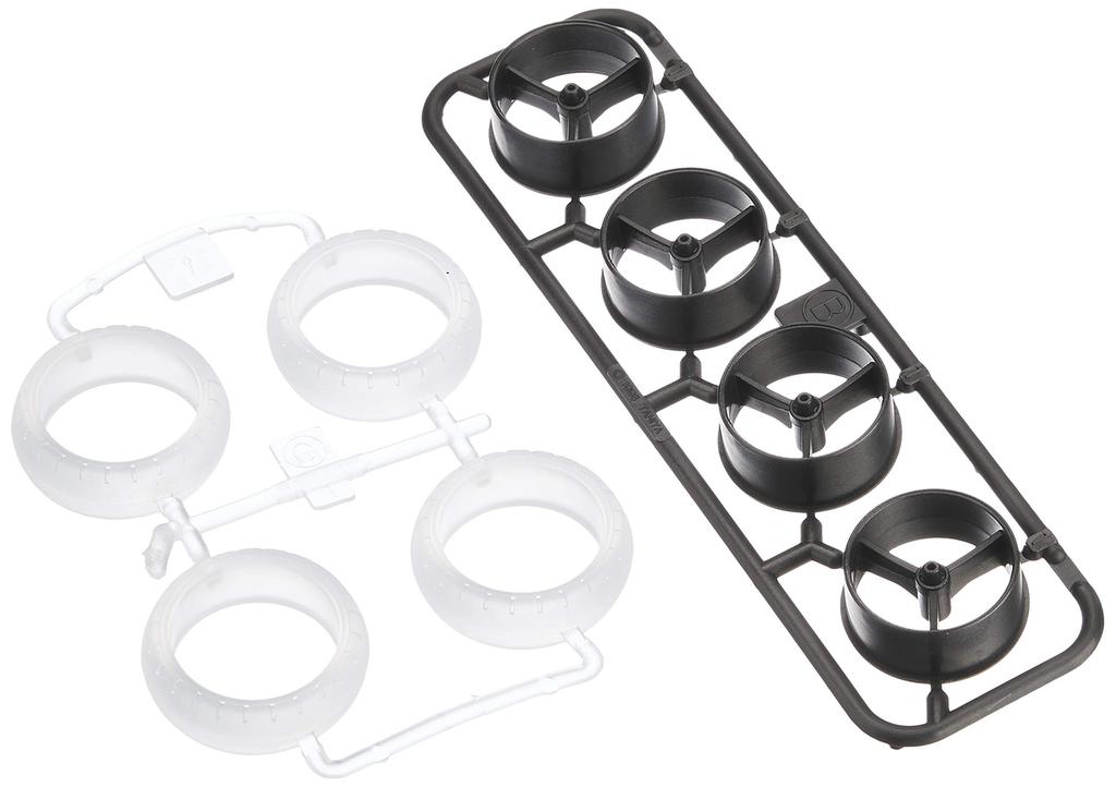 Tamiya Mini 4WD Special Edition Super Carbon Reinforced Large Diameter Narrow Wheels Soft Barrel Tires 95420 Item X/XX