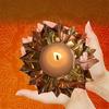 Brass and Metal Lotus Pink Design Diya for Puja Home Decoration Item Gift, Specially Made for Diwali Gifting. (Golden)