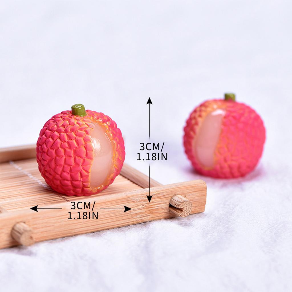 Миниатюрные фигурки, имитация личи, клубники, фруктов, микроландшафтные украшения для украшения дома, аксессуары для декора стола