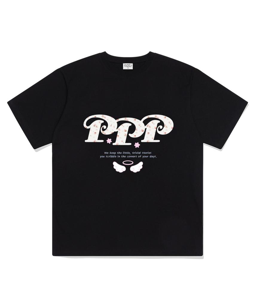 PAGESIISII Ppp Flower Logo Print Short Sleeve T-Shirt [4 Colors]