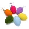 Colorful Flocking Easter Egg Ornament Fabric Foam Material Unbreakable Design  Seasonal Decoration