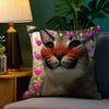 Floppa Cat Meme Pillow Case Plush Fabric Soft Double Sided Print Sofa Cushion Cover Throw Pillow Covers
