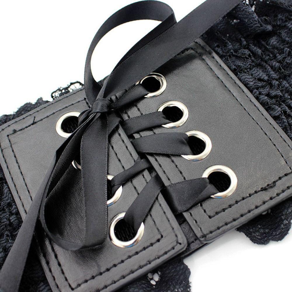 Black Elastic Cummerbunds PU Leather Waist Corset Elegant Wide Belt Girl