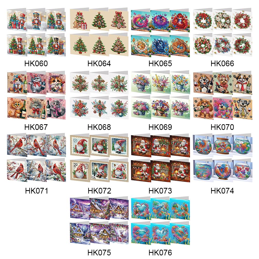 6 шт. Рождественская серия DIY Алмазная картина карты Стразы Картина набор Алмазная картина карты для семьи друзей подарок