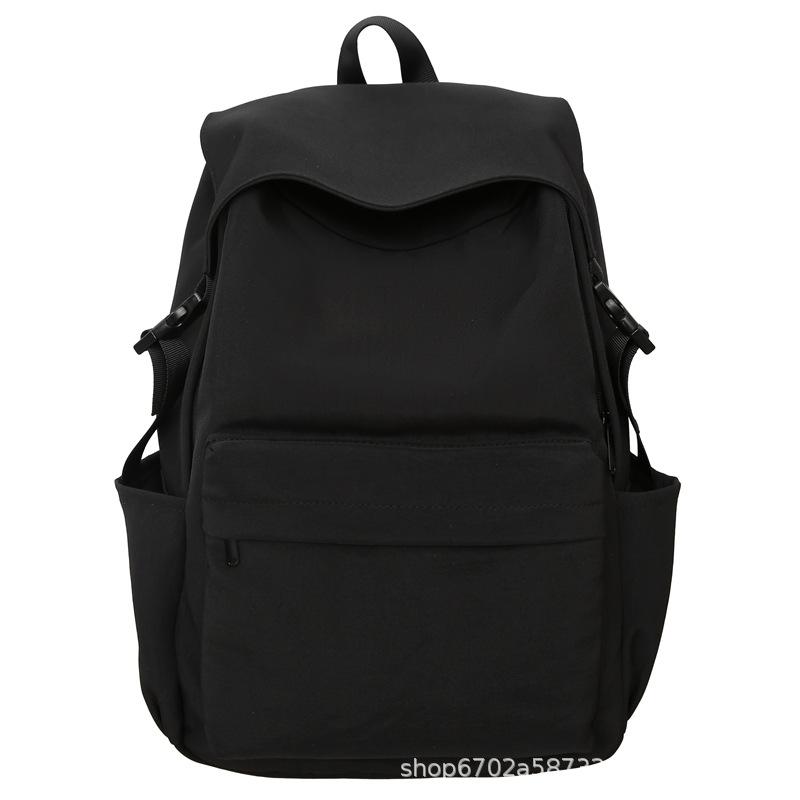 Nylon Backpack Female Solid Color Fashion High School Student Schoolbag Male Lightweight College Backpack