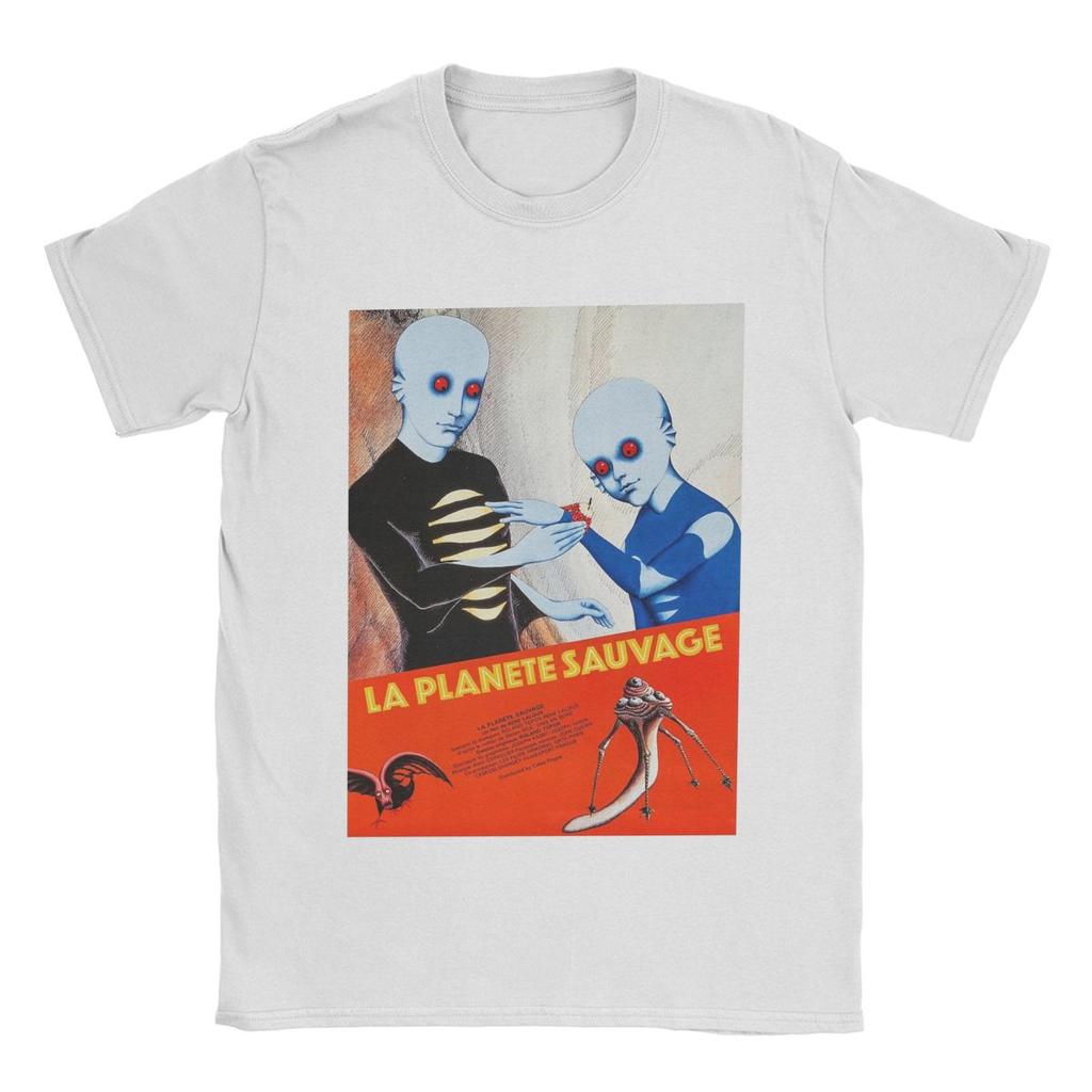Фантастическая планета Дикая планета Мужская футболка Винтажная футболка Футболка с коротким рукавом и круглым вырезом Хлопок Одежда больших размеров