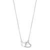 Necklace - Lotus - Lotus Silver Double Heart Necklace - 925 Silver - 42cm - Zirconium Oxide