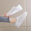 New 2025 Spring Women Leather Breathable Flat Sole Shoes with Leather Lace Up Sports Fashion Casual Little White Shoes Female