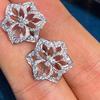 CAOSHI aesthetic stud earrings for women brilliant CZ delicate design flower accessories chic wedding Zircon graceful gift