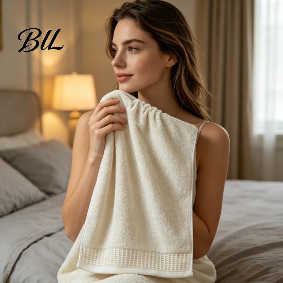 Soft Bathroom Towel Sets Bamboo Fiber Bath Towel, Thick Absorbent Large Shower for Comfortable Linens Adults, Non Shedding Quick Dry Washcloth