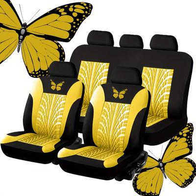 Чехол на сиденье автомобиля Butterfly Heat Transfer - полный комплект на 5 сидений, 9 предметов. Ближний Восток, Европа, Америка.