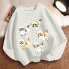 Cute Cat Round-neck Sweatshirt for Children, Long-sleeved Casual Sweatshirt for Boys and Girls In Spring and Autumn