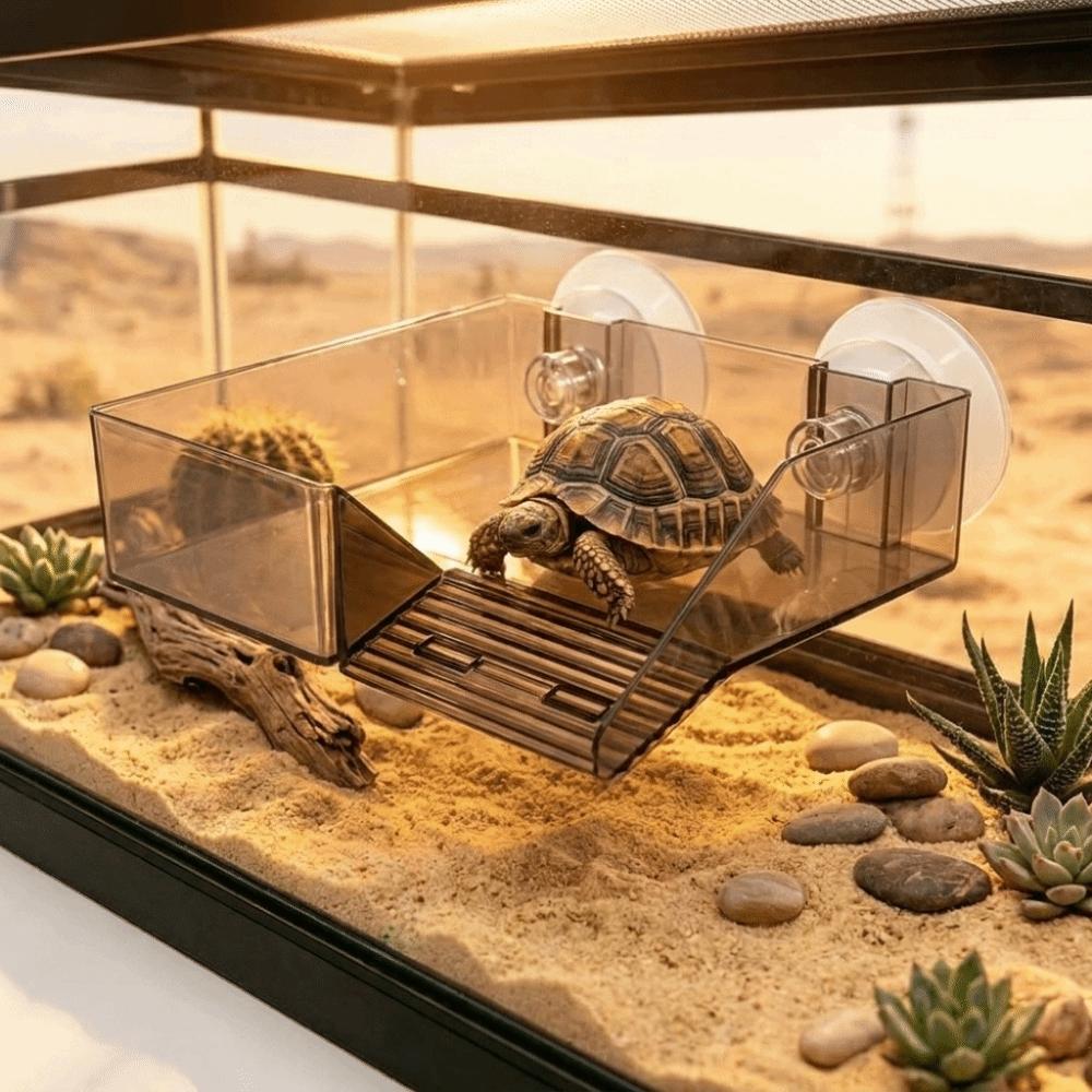 Plastic Turtle Basking Platform Suction Cup Height Adjustable Turtle Climbing Slope Sun Drying Dock Non-Slip Reptile Ramp