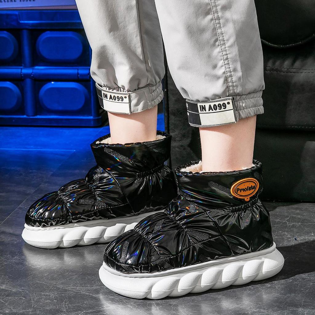 Зимние домашние тапочки для женщин 2023, теплые короткие плюшевые пуховые мягкие домашние тапочки на платформе, водонепроницаемая хлопковая обувь, мужские зимние ботинки