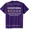 Schizophrenia One Star Rating Funny Awareness T-shirts Men Women's Fashion Casual Tshirt 100% Cotton Loose Oversized T Shirt