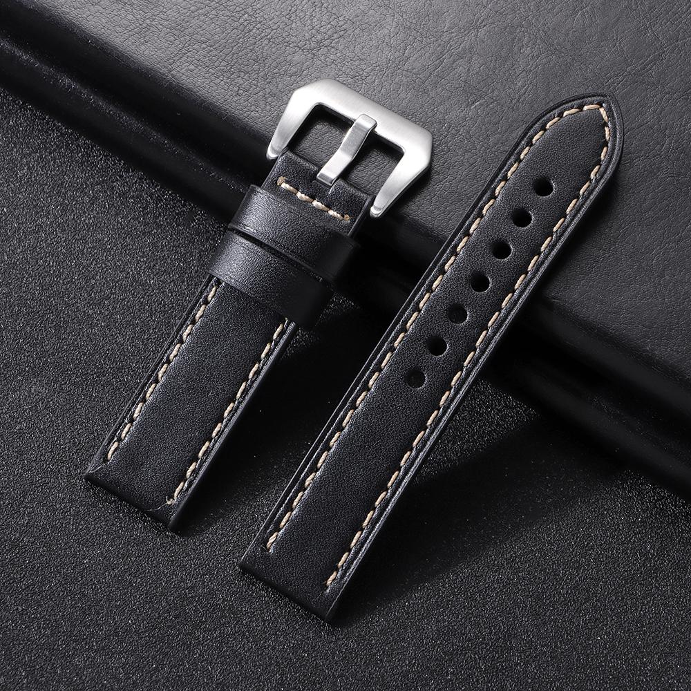 High Quality Genuine Leather Watch Band for Panerai Cowhide Oil Wax Strap Men Sport Bracelet Watchband 20mm 22mm 24mm Band Belt