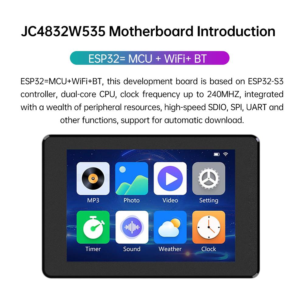 Плата разработки ESP32-S3 WIFI Bluetooth, интегрированный чип AXS15231B и двухъядерный процессор, 3,5-дюймовый TFT емкостный сенсорный экранный модуль