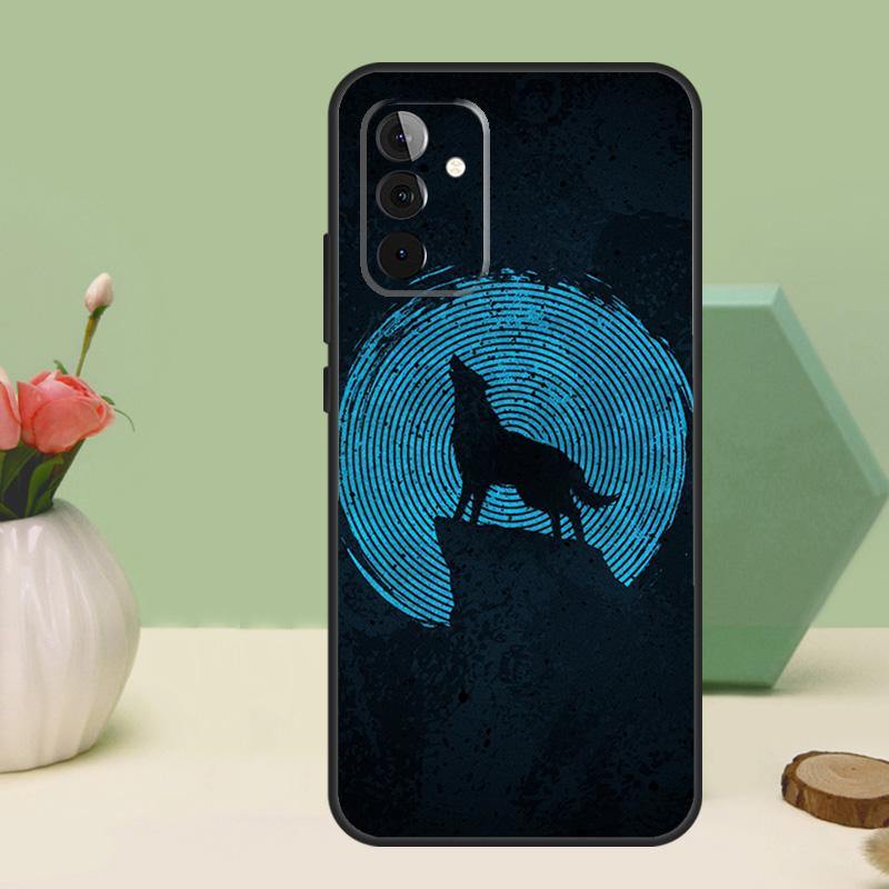 Волк арт черный Для Samsung Galaxy A36 A56 A54 A34 A14 A06 A16 A26 A12 A32 A52 A13 A33 A53 A15 A35 A55 Чехол