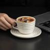 Elegant Cappuccino Cups Embossed Floral Latte Cup Creative Coffee Mugs  Cafe