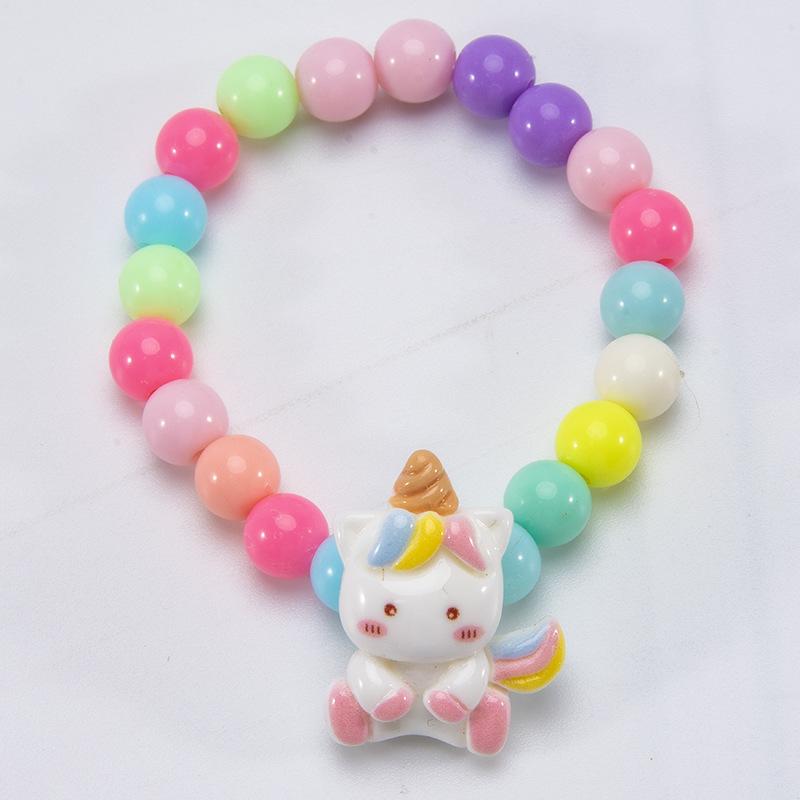 Trendy Cartoon Beaded Bracelet Lovely Princess Style Handmade Wristband Gift for Girls