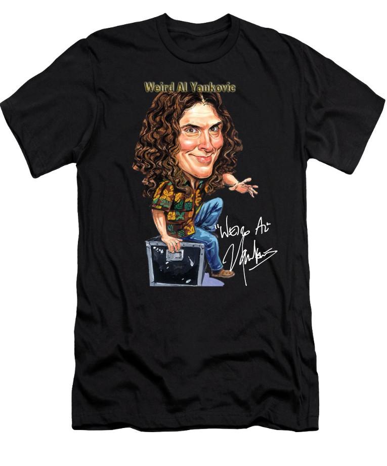 Vtg Weird Al Yankovic Funny Cotton Black Full Size Men Women T Shirt BL074