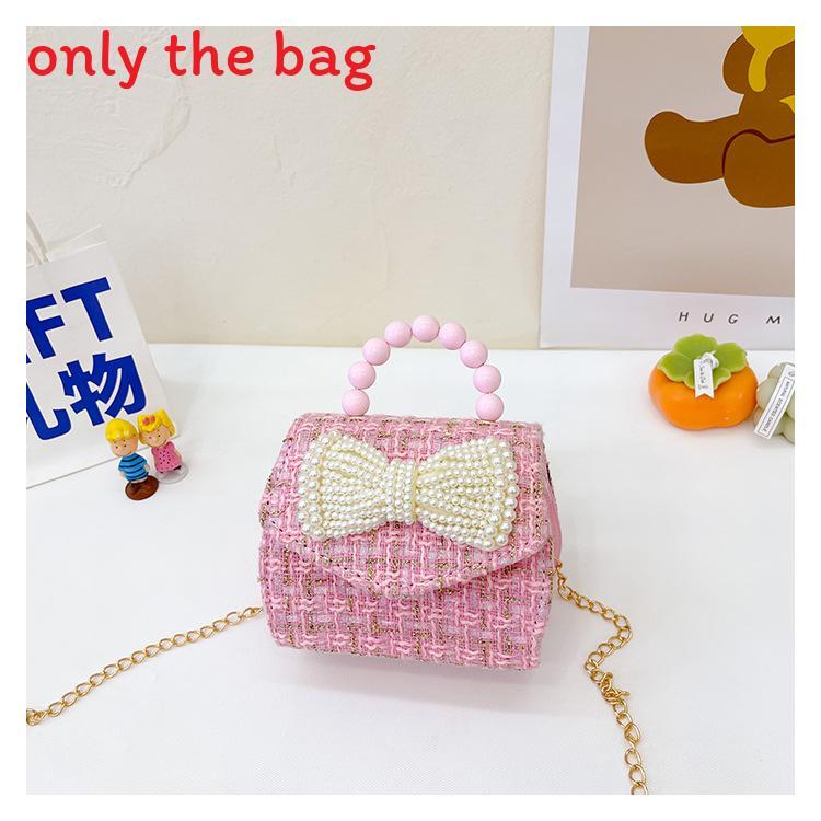 Kids Fashion Toyinspired Pu Crossbody Bag With Artificial Pearl Bow And Flower Decoration For School Use