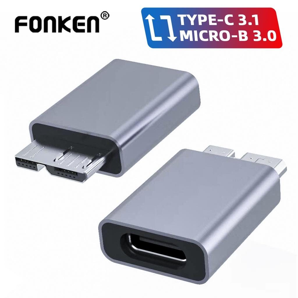 FONKEN Адаптер типа C 3.1 к Micro B 3.0 типа C «гнездо» к Micro B «папа» Быстрая зарядка для внешнего портативного жесткого диска SSD