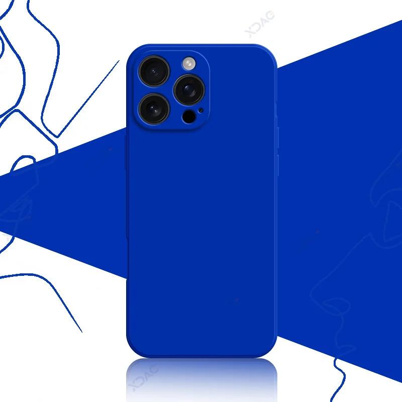 Роскошный квадратный жидкий силиконовый чехол для iPhone 16 Pro Max Plus iPhone16 16Pro 16Plus 16ProMax мягкий противоударный корпус для телефона