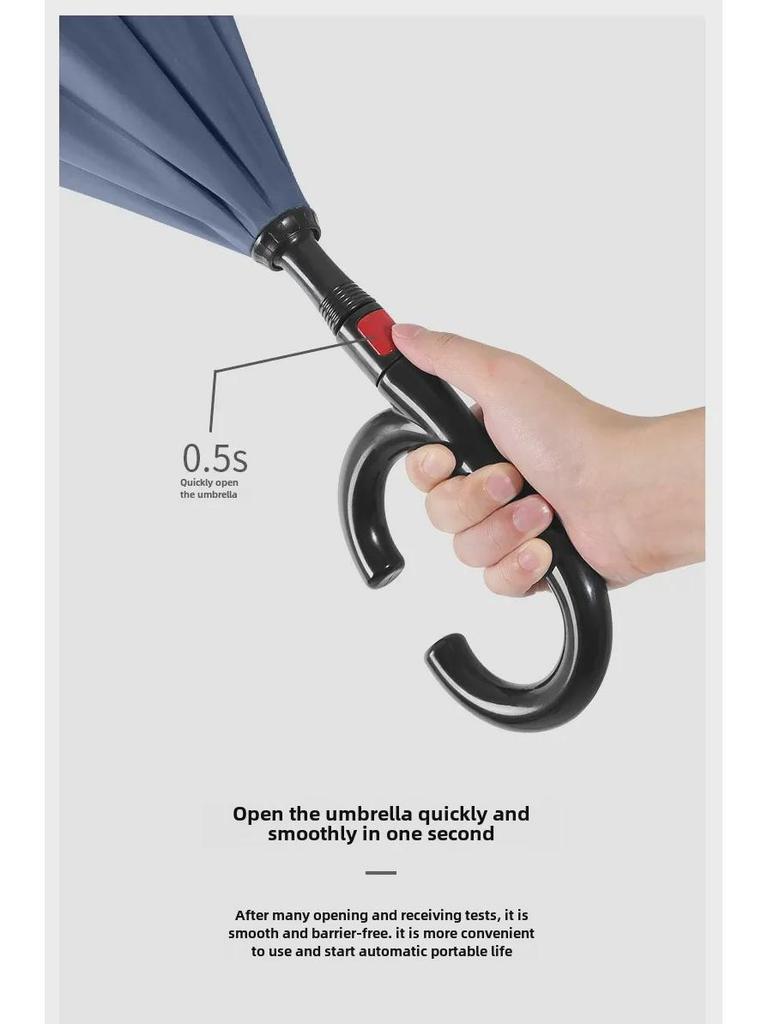 C-type Double-Layer Automatic Reverse Umbrella: Sunshade & Rain Protection, Large for Sunny/Rainy Days