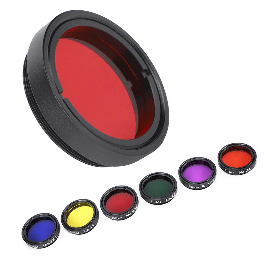 6 Pcs 1.25inch Colorful Telescope Filter Kit with Storage Box for Telescopes Eyepieces