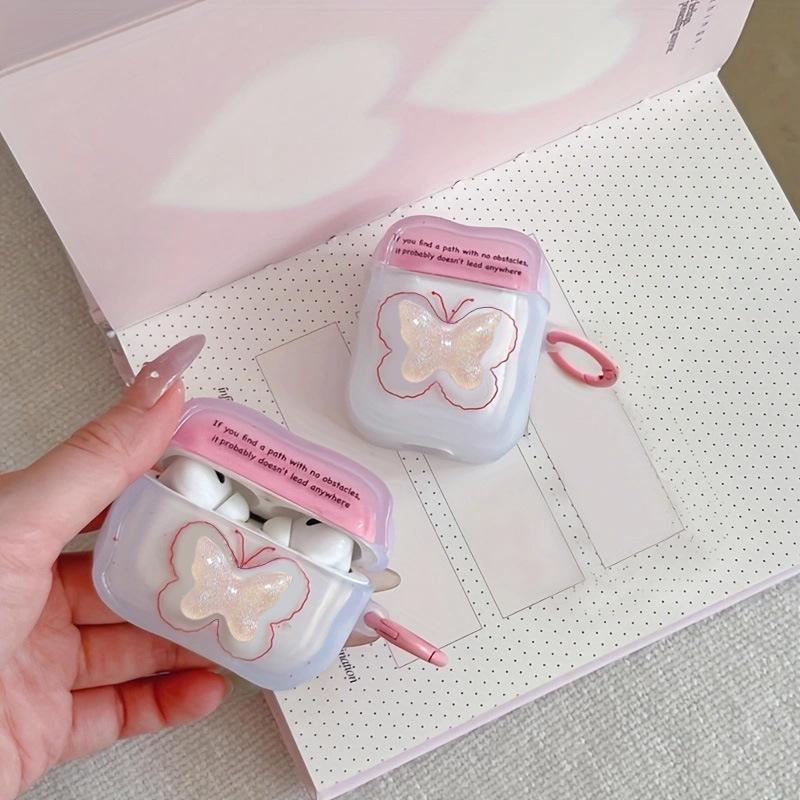 Stereo glitter butterfly iPhone earphone case for AirPods 1 1 1 Pro Pro 1 generation