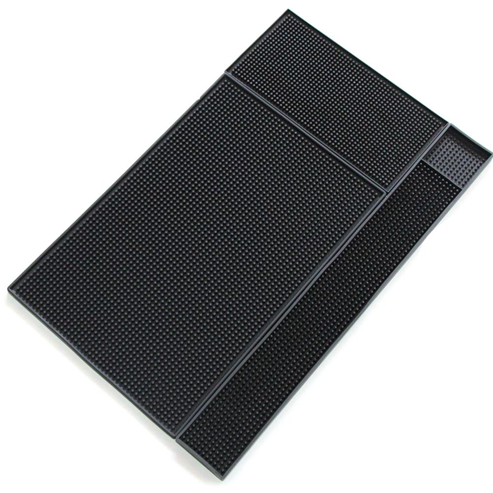 Large Square Silicone Tableware Drying Mat Non-Slip Drain Pad for Kitchen Bar Deep Grooves Drainage Dish Fruit Vegetable Tray