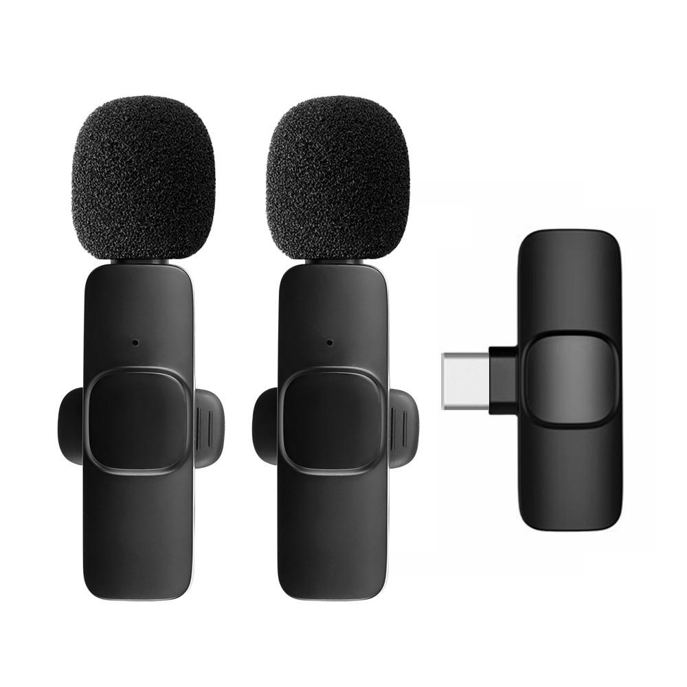 Wireless Lavalier Microphone for Cell Phone Noise Reduction Portable Audio Video Live Interview Recording For Android Type C Mic