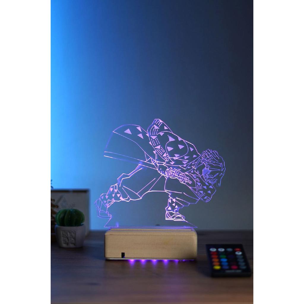 Zenitsu Agatsuma Demon Slayer 16 цветов аниме ночник