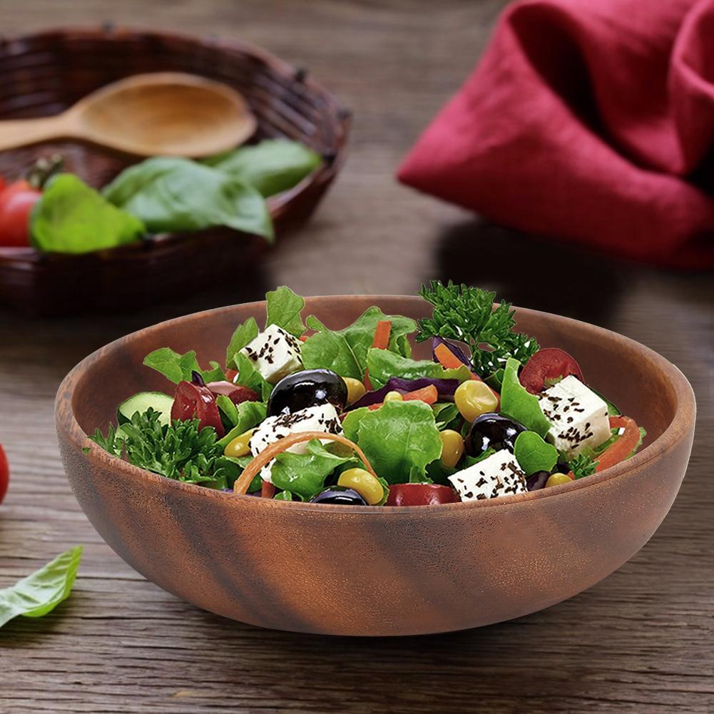 Деревянная закусочная тарелка для фруктов, салата, супа для домашнего использования в кофейне