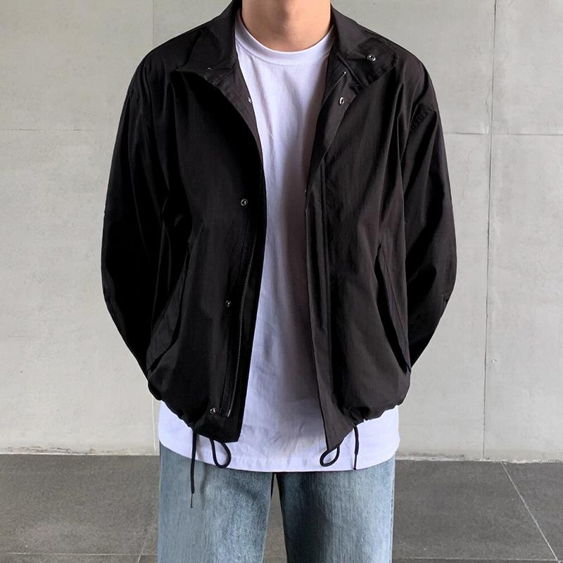 Мужская куртка с лацканами, весна и осень, корейский стиль, свободные тонкие топы, универсальные куртки, рабочие куртки