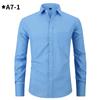 Men's Comfortable Small Plaid Shirts Long Sleeve Shirt Casual Business Plaid Shirt for Men Lightweight Work Breathable Lapel Shirts
