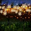 6 Head Solar Snowflake Star Lights Garden Lawn Lights Outdoor Firefly Bee Light For Christmas Courtyard Patio Pathway Decoration