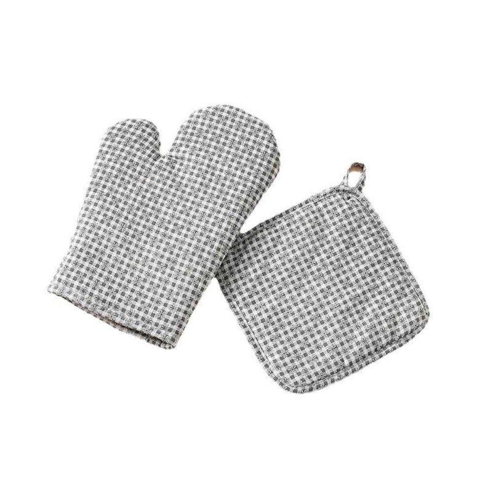 2Pcs Heat Resistant Microwave Oven Gloves Heat Insulation Baking Gloves Hot Pot Cooking