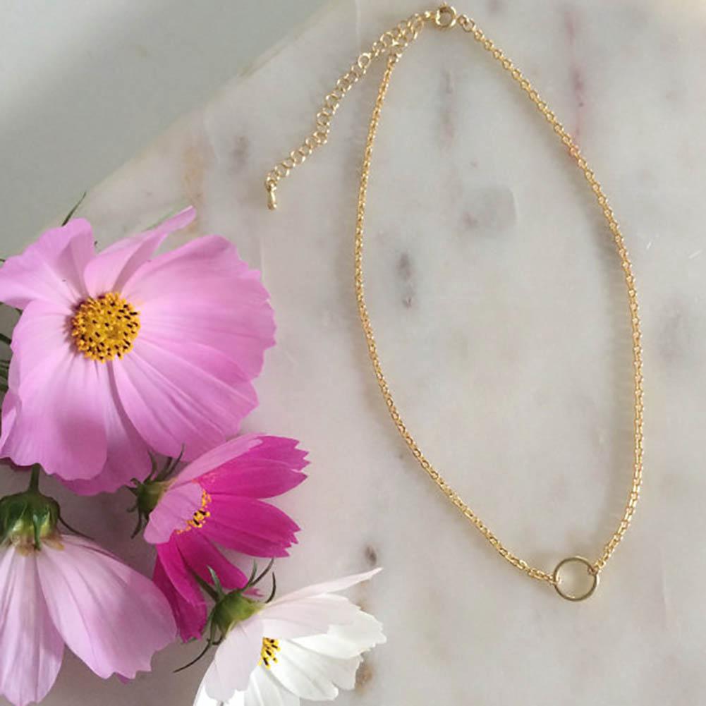 Цепочка с колечком на шею. Оригинальное украшение для девушек