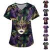 Women's V Neck Fashion Casual Carnival Printed Tops Dry-nurse Top
