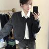 Women's New American Retro Gray Short Baseball Jacket - Loose Casual Spring & Autumn Top