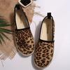 Женские классические туфли-балетки с леопардовым принтом и черной отделкой, верх из дышащей ткани, резиновая подошва, нескользящая повседневная обувь для ходьбы на все сезоны