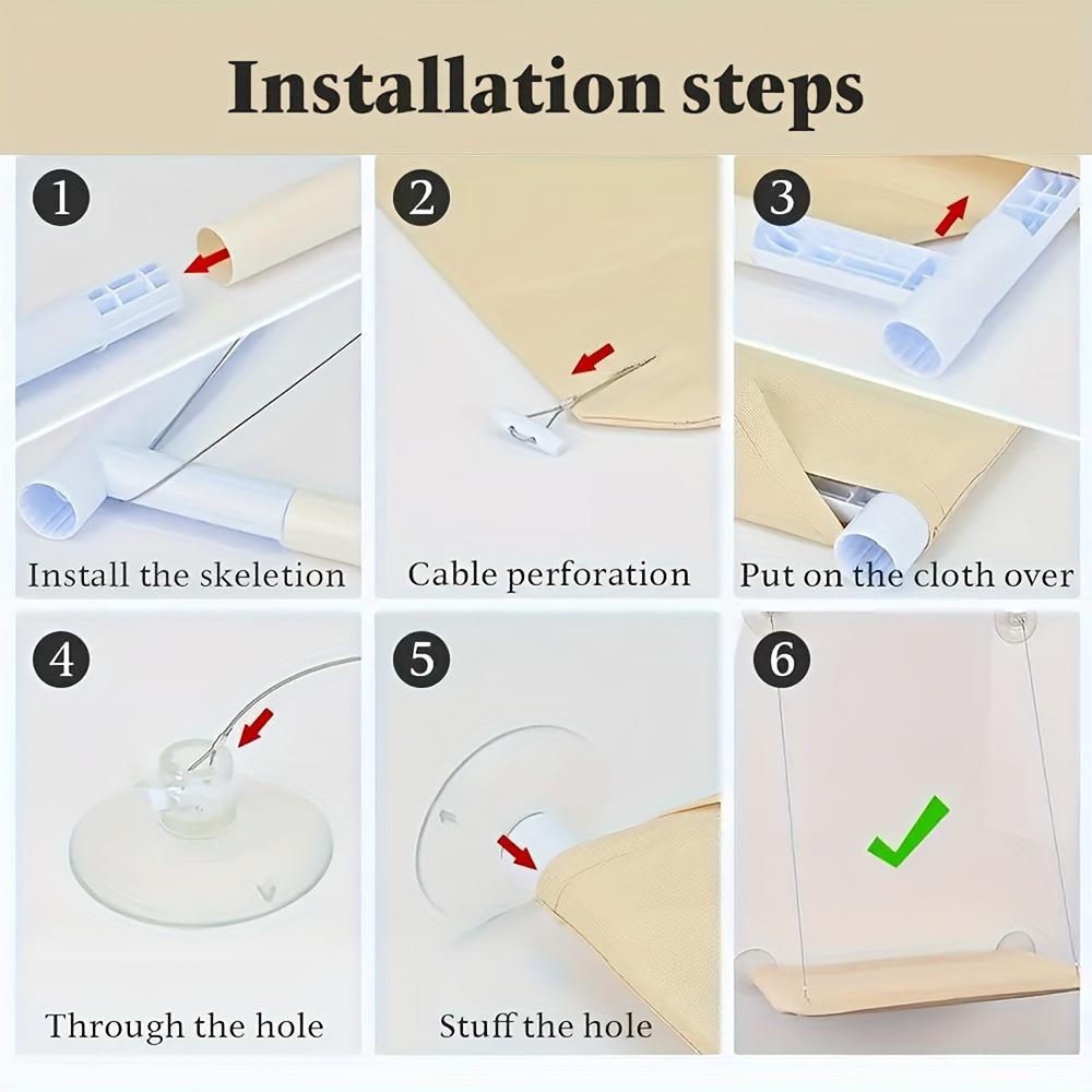 Super Soft Cat Window Hammock | Comfortable Cloud Cat Seat with Durable PP Material, Safety Mount, , Ideal for Sunbathing and Relaxing, Pet Accessory