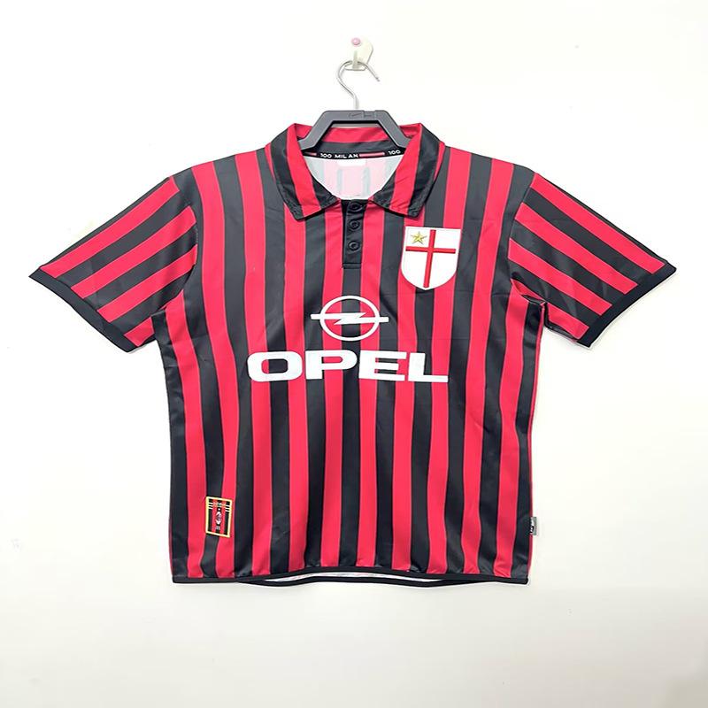 06 Финал Лиги Чемпионов Специальное издание AC Milan Ретро-футболка №. 22 Кака 95-96 Домашняя футболка Классическая футбольная форма с длинным и коротким рукавом